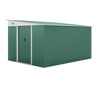 Outsunny Cobertizo de Jardín Exterior 8,9 m² 280x345x201 cm con Puerta y 2 Ventanas para Almacenamiento de Herramientas Verde