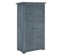 Outsunny cobertizo de madera caseta de madera 0,31 m² 87x46,5x160 cm armario exterior de madera con 2 puertas y 2 estantes interior para patio terraza gris