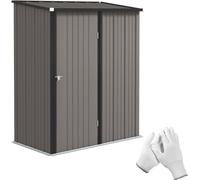 Outsunny, cobertizo de metal, 1,34 m², 161,5 x 94,5 x 196 cm, color gris claro