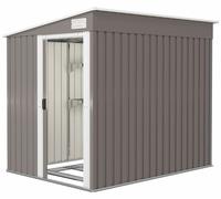 Outsunny, cobertizo de metal de 2,81 m², con dimensiones de 154 x 206,5 x 181 cm, ideal para guardar herramientas, con techo a un agua