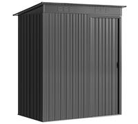 Outsunny Cobertizo metálico 1,37 m², cobertizo con montaje sin esfuerzo, techo inclinado, puerta corredera, ventilaciones, guantes Aosom España