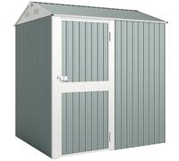 Outsunny Cobertizo metálico 3,5 m², cobertizo alto cerrable con tejado a dos aguas, ventilación y guantes, 209 x 177 x 236 cm Aosom España
