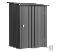 Outsunny Cobertizo Metálico Caseta de Jardín de Acero 0,92 m² 100x103x160 cmGalvanizado con Puerta Cerradura y Techo Inclinado Gris Aosom España