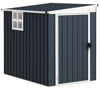 Outsunny, cobertizo metálico de 2,6 m², dimensiones 128x193x181 cm, cobertizo para herramientas con techo a un agua