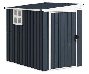 Outsunny, cobertizo metálico de 2,6 m², dimensiones 128x193x181 cm, cobertizo para herramientas con techo a un agua