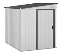 Outsunny Cobertizo Metálico de herramientas de metal 2,81m² 154x206,5x181 cm con techo de un solo lado y base para suelo Aosom España