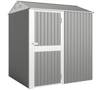 Outsunny Cobertizo Metálico de Jardín 3,51 m² con Ventilación y Cerradura, 209x177x236 cm, Gris Plateado Aosom España