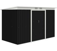 Outsunny, cobertizo para herramientas de jardín de acero con puertas correderas, 280x130x172 cm, color gris