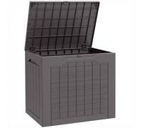 Outsunny Cofre de almacenamiento exterior 93L con asas empotradas, baúl de almacenamiento exterior impermeable 56 x 41 x 50 cm, marrón Aosom España