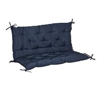 Outsunny Cojín colchón Asiento Respaldo para jardín Banco Columpio sofá 2 plazas Alto Confort 100 x 98 x 8 cm Azul Oscuro