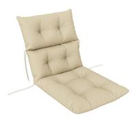 Outsunny Cojín de Asiento, 115x56 cm cojín de Silla con Lazos, Respaldo, cojín de 10cm de Grosor, cojín de Asiento hidrófugo para casa, jardín, Oficina, sillas, Beige
