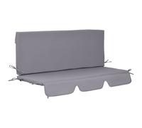 Outsunny Cojín para columpio 2 piezas 130x45x5 cm asiento y respaldo acolchado Gris