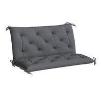 Outsunny Cojín para Banco con Respaldo 100x98x8 cm Colchón de Banco de 2 Plazas 6 Cordones de Fijación para Jardín Terraza Balcón Gris Aosom España