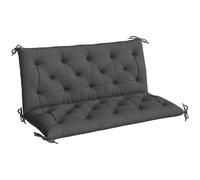 Outsunny Cojín para Banco con Respaldo 120x110x12 cm Colchón de Banco de Jardín de 2 Plazas con 6 Cordones de Fijación para Columpio de Jardín Terraza Negro
