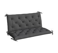 Outsunny Cojín para Banco con Respaldo 120x110x12 cm Colchón de Banco de Jardín de 2 Plazas con 6 Cordones de Fijación para Columpio de Jardín Terraza Negro