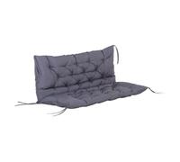Outsunny Cojín para banco con respaldo 132x110x10 cm 2 plazas 6 cordones de fijación Gris oscuro