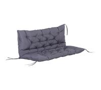 Outsunny Cojín para banco con respaldo 132x110x10 cm 2 plazas 6 cordones de fijación Gris oscuro