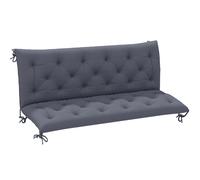 Outsunny Cojín para Banco con Respaldo 150x98x8 cm Colchón de Banco 3 Plazas con 6 Cordones de Fijación para Jardín Terraza Balcón Gris Aosom España