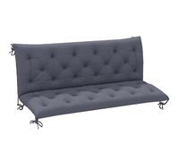 Outsunny Cojín para Banco con Respaldo 150x98x8 cm Colchón de Banco de 3 Plazas con 6 Cordones de Fijación para Jardín Terraza Balcón Exterior Gris