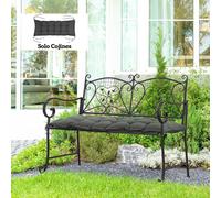Outsunny Cojín para Banco de Jardín Acolchado 100x40x10 cm Cojín Rectangular para Interior y Exterior con Relleno Grueso y Cintas de Sujeción Gris Oscuro Gris oscuro