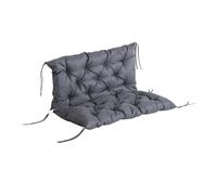 Outsunny Cojín para banco con respaldo 100x98x8 cm Colchón 2 plazas 6 cordones de fijación Gris