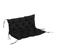 Outsunny Cojín para Banco de Jardín con Respaldo, 100x98x8 cm, Colchón de Banco de 2 Plazas para Interior y Exterior con Relleno Grueso y Cintas de Sujeción, para Columpio, Terraza, Balcón, Negro