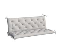 Outsunny cojín para banco de jardín con respaldo, 150x98x8 cm, colchón de banco de 3 plazas para interior y exterior con relleno grueso y cintas de sujeción, para columpio, terraza, balcón, gris claro
