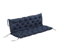 Outsunny Cojín para Banco de Jardín con Respaldo, 150x98x8 cm, Colchón de Banco de 3 Plazas para Interior y Exterior con Relleno Grueso y Cintas de Sujeción, para Columpio, Terraza, Balcón, Azul