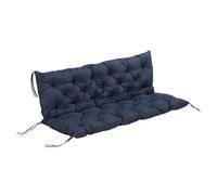 Outsunny cojín para banco de jardín con respaldo, 150x98x8 cm, colchón de banco de 3 plazas para interior y exterior con relleno grueso y cintas de sujeción, para columpio, terraza, balcón, azul