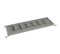 Outsunny Cojín para Banco Exterior, Cojín para Banco y Tumbona de Jardín con Correas de Sujeción, Protección UV50+, Rebote Lento, para Interior y Exterior, 198x65x13 cm, Gris Claro