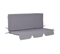 Outsunny cojín para columpio de 2 piezas 130 x 45 x 5 cm. cojín para columpio con asiento y respaldo acolchado para jardín, balcón exterior, gris