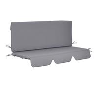Outsunny Cojín para Columpio de 2 Piezas 130x45x5 cm Cojín para Balancín Cojín de Asiento y Respaldo Acolchado para Jardín Terraza Balcón Exterior Gris