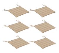 Outsunny Cojín para Sillas Set de 6 Cojines 40x40 cm para Comedor y Jardín Acolchados con Cintas Caqui Aosom España