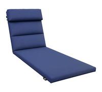 Outsunny Cojín para Tumbona 196x63x6 cm Colchoneta para Tumbona de Algodón con Tela Hidrófuga Cojín de Asiento y Respaldo para Jardín Terraza Balcón Azul Oscuro