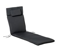 Outsunny Cojín para Tumbona de Exterior 198x53x5 cm Desenfundable y Lavable con Reposacabezas Extraíble Colchoneta Plegable de Algodón Cojín SOLO para Silla Reclinable de Jardín Crema Gray 198x53x5cm