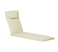 Outsunny Cojín para Tumbona de Exterior 198x53x5 cm Desenfundable y Lavable con Reposacabezas Extraíble Colchoneta Plegable de Algodón Cojín SOLO para Silla Reclinable de Jardín Crema Cream 198x53x5cm