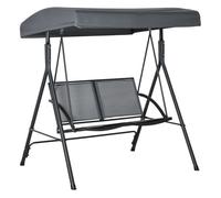 Outsunny Columpio de Jardín Outsunny Acero, Textilene Gris Oscuro 140x118x162 cm Gris oscuro