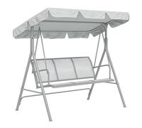 Outsunny Columpio Balancín Jardín 3 Plazas con Toldo Ajustable Respaldo Transpirable Marco de Metal Carga 240 kg 171x108x154 cm Gray
