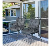 Outsunny Conjunto de 2 Cojines para Silla con Respaldo 50x98x8 cm Gris Oscuro