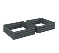 Outsunny Conjunto de 2 cuadrado de jardín 100x100x30 cm - acero ondulado Verde Aosom España