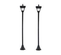 Outsunny conjunto de 2 farolas solares luces de solar para jardín con paneles solares luces led inteligentes y protección al ambiente para terraza patio 15x15x120 cm negro