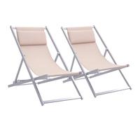 Outsunny Conjunto de 2 Tumbonas Plegables de Aluminio 60x100x85 cm Blanco