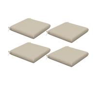 Outsunny conjunto de cojines para sillas de comedor 47x47x7 cm juego de 4 piezas cojines para sillas de jardín impermeable y protección uv 50+ para interior y exterior beige