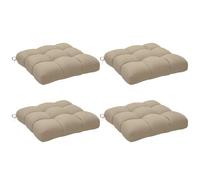 Outsunny Conjunto de Cojines para Sillas de Comedor 48x48x10 cm Caqui | Juego de 4 Piezas, Cojines para Sillas de Jardín y Terraza, Impermeable y Anti-UV, con 2 Cordones de Fijación