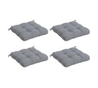Outsunny conjunto de cojines para sillas de comedor 48x48x10 cm juego de 4 piezas cojines para sillas de jardín impermeable y anti-uv con 2 cordones de fijación gris