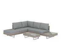 Outsunny Conjunto de Jardín Exterior de Ratán de 3 Piezas con Sofá Modular de 3 y 2 Plazas Mesa Lateral Mesa de Centro Cojines