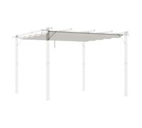 Outsunny Techo de Pérgola 2,5x2,55 m Techo de Repuesto Retráctil para Sombrilla Toldo de Tela para Cenador Jardín con 10 Orificios de Drenaje Crema