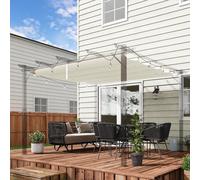 Outsunny Cubierta para Pérgola Retráctil 2,5x2,55m 10 Orificios de Drenaje Dark gray 250x255 cm