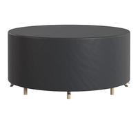 Outsunny Cubierta redonda impermeable muebles jardín Ø200x80cm Negro | Cubierta de mesa, robusta tela 420D Oxford, para mesa y sillas de jardín.