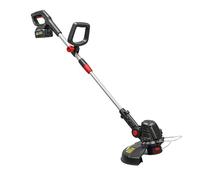 Outsunny desbrozadora batería 18v cortabordes eléctrico 2 en 1 con 2 baterías de 4.0ah y cargador motor sin escobillas barra ajustable cabezal y mango regulables ancho corte 25 cm protector frontal
